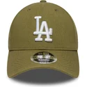 gron-kurvad-keps-snapback-9forty-m-crown-linen-los-angeles-dodgers-mlb-fran-new-era
