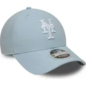 ljusbla-kurvad-keps-snapback-9forty-m-crown-linen-fran-new-york-mets-mlb-av-new-era
