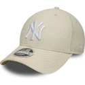 gorra-curva-beige-snapback-9forty-m-crown-linen-de-new-york-yankees-mlb-de-new-era