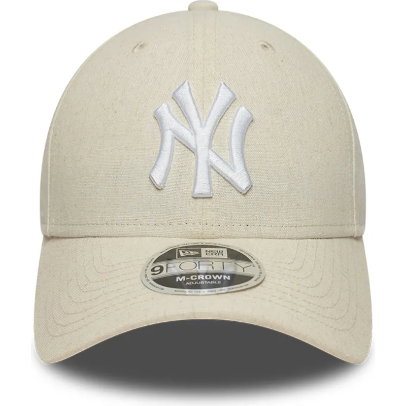 gorra-curva-beige-snapback-9forty-m-crown-linen-de-new-york-yankees-mlb-de-new-era