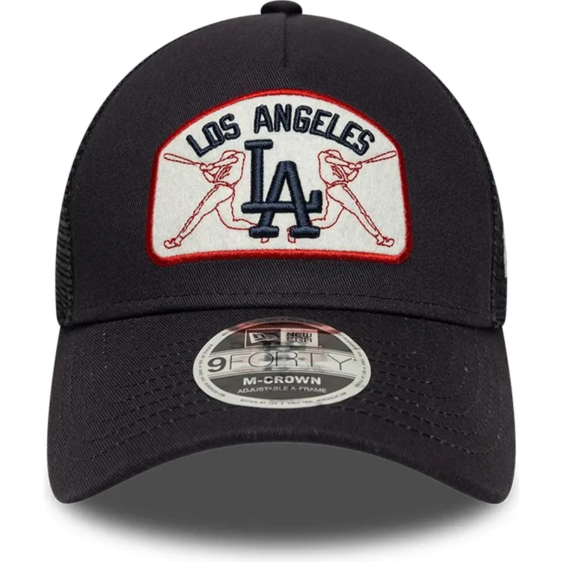 morkbla-trucker-keps-9forty-m-crown-a-frame-los-angeles-dodgers-mlb-fran-new-era