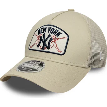 Beige trucker-keps 9FORTY M-Crown A Frame New York Yankees MLB från New Era