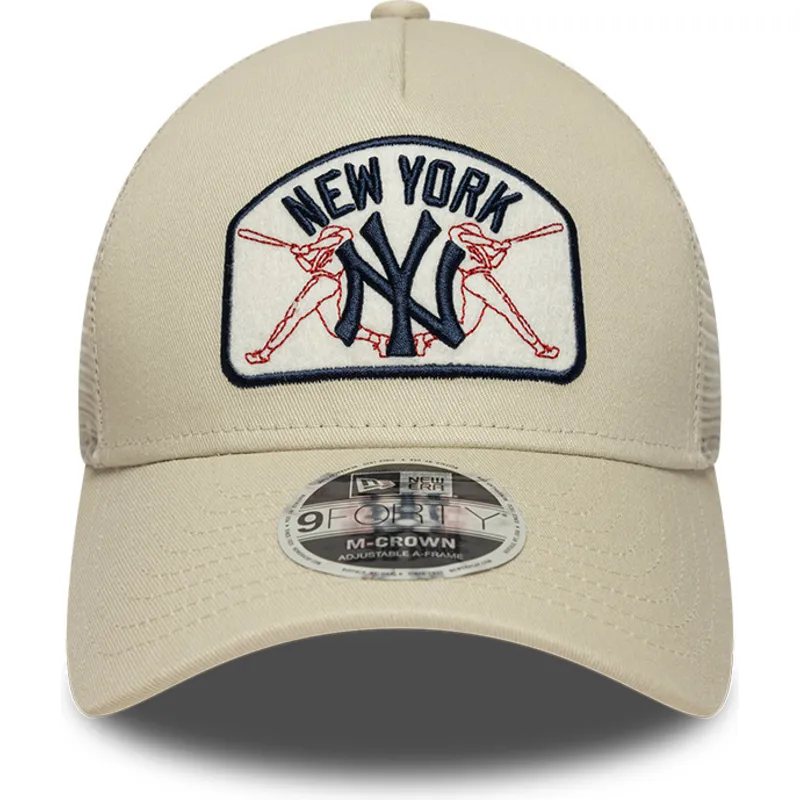 beige-trucker-keps-9forty-m-crown-a-frame-new-york-yankees-mlb-fran-new-era