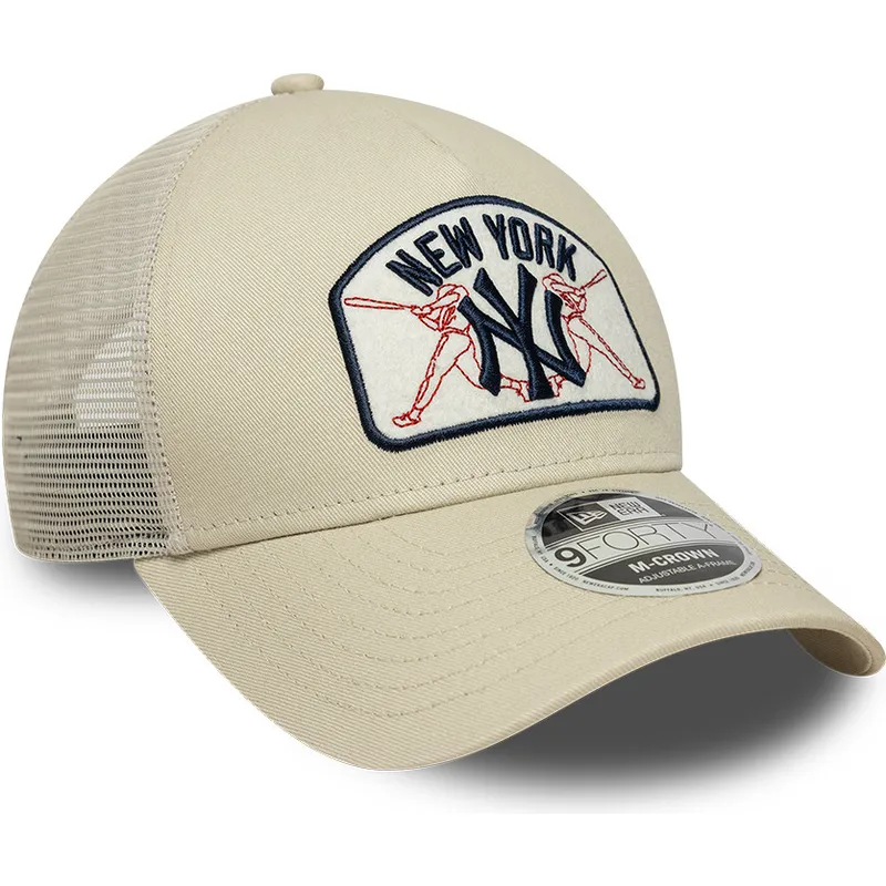 gorra-trucker-beige-9forty-m-crown-a-frame-de-new-york-yankees-mlb-de-new-era