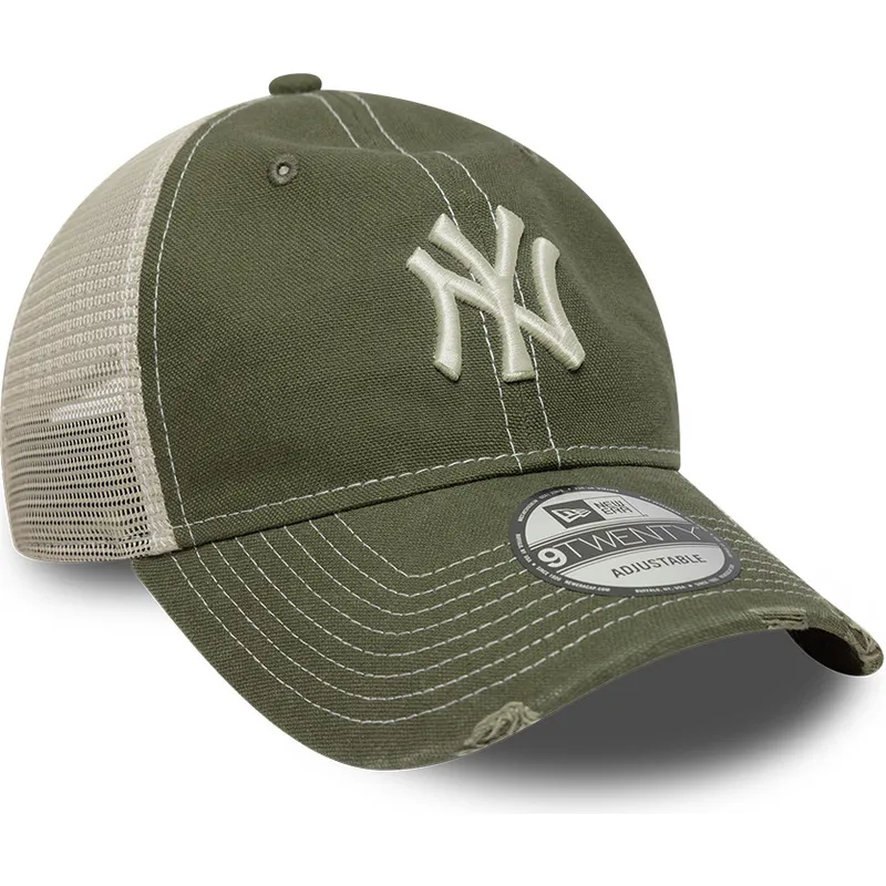 gron-justerbar-trucker-keps-9twenty-cotton-canv-fran-new-york-yankees-mlb-av-new-era