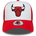 rod-och-vit-trucker-keps-a-frame-side-patch-fran-chicago-bulls-nba-av-new-era