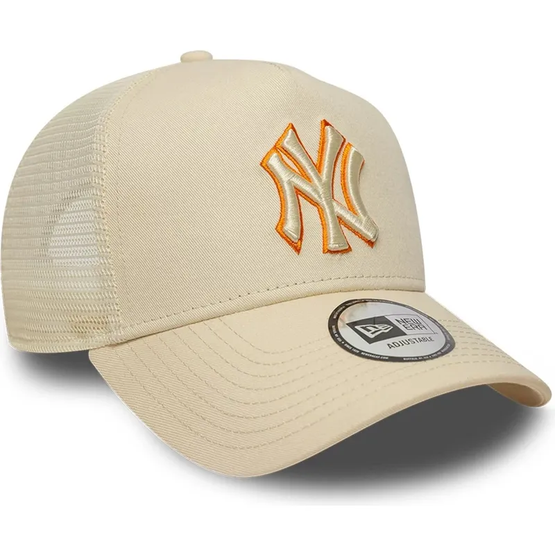 beige-trucker-keps-med-beige-logotyp-a-frame-outline-fran-new-york-yankees-mlb-av-new-era