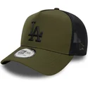 gorra-trucker-verde-con-logo-negro-a-frame-sport-de-los-angeles-dodgers-mlb-de-new-era