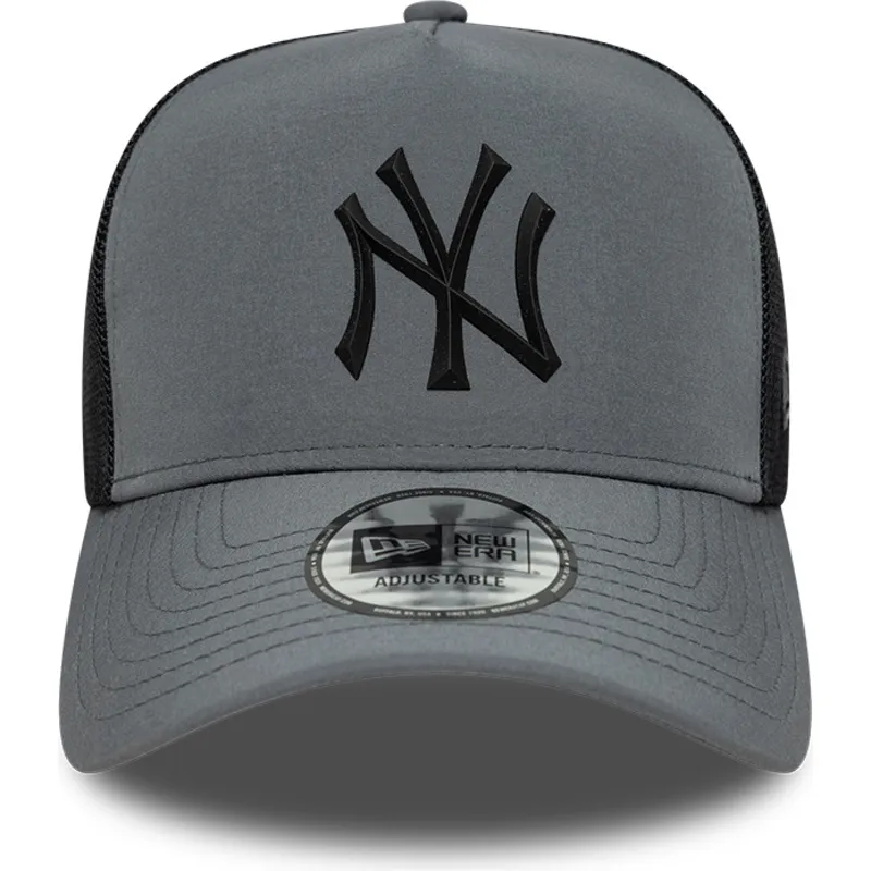 gra-trucker-keps-med-svart-logotyp-a-frame-sport-fran-new-york-yankees-mlb-av-new-era