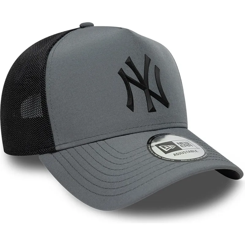 gra-trucker-keps-med-svart-logotyp-a-frame-sport-fran-new-york-yankees-mlb-av-new-era