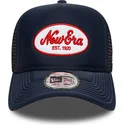 keps-trucker-marinbla-a-frame-oval-foam-patch-fran-new-era