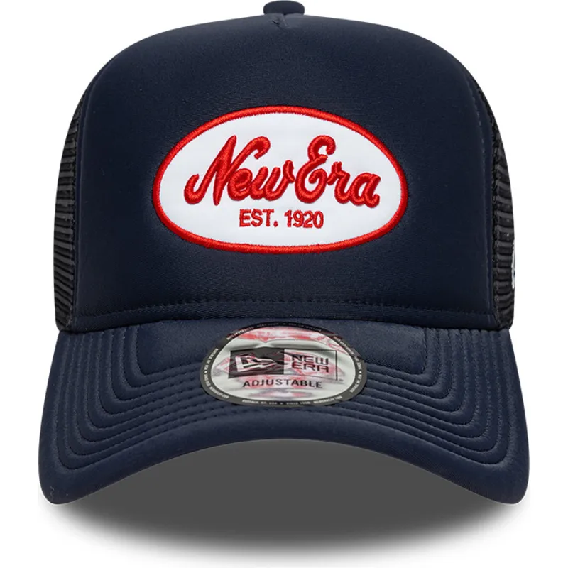 keps-trucker-marinbla-a-frame-oval-foam-patch-fran-new-era