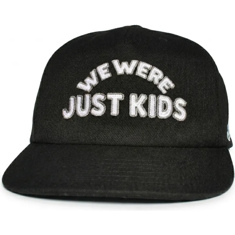 svart-bojd-keps-snapback-just-kids-outline-the-retro-fran-homenage