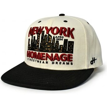 Platt keps beige och svart snapback NYSKY Skylines The Snap från Homenage