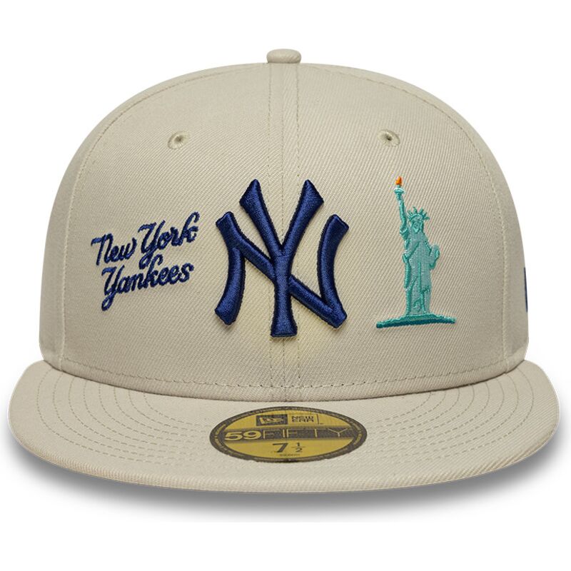 beige-platt-keps-med-justerbar-passform-och-marinbla-logotyp-59fifty-city-icon-new-york-yankees-fran-new-era
