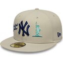 beige-platt-keps-med-justerbar-passform-och-marinbla-logotyp-59fifty-city-icon-new-york-yankees-fran-new-era