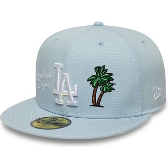 Ljusblå platt keps justerad 59FIFTY City Icon Los Angeles Dodgers från New Era