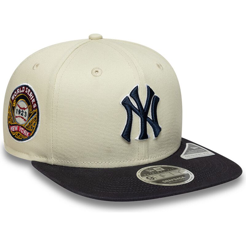 beige-platt-keps-snapback-med-marinbla-logotyp-9fifty-original-fit-world-series-fran-new-york-yankees-mlb-av-new-era