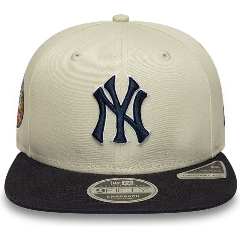 beige-platt-keps-snapback-med-marinbla-logotyp-9fifty-original-fit-world-series-fran-new-york-yankees-mlb-av-new-era
