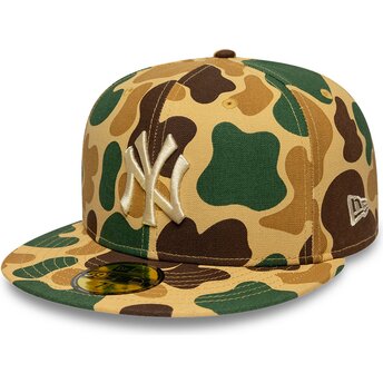 Platt keps kamouflage justerad med beige logotyp 59FIFTY Camo New York Yankees MLB från New Era