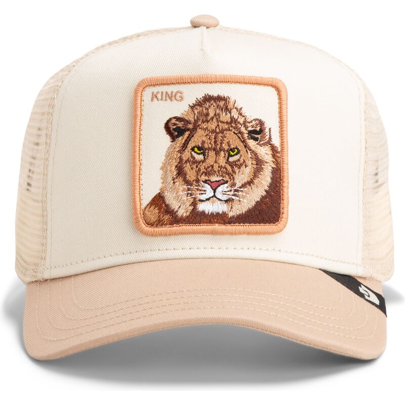 beige-trucker-keps-med-lejon-blur-king-the-farm-fran-goorin-bros
