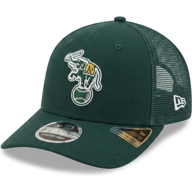 gron-trucker-keps-9seventy-stretch-snap-evergreen-oakland-athletics-mlb-fran-new-era