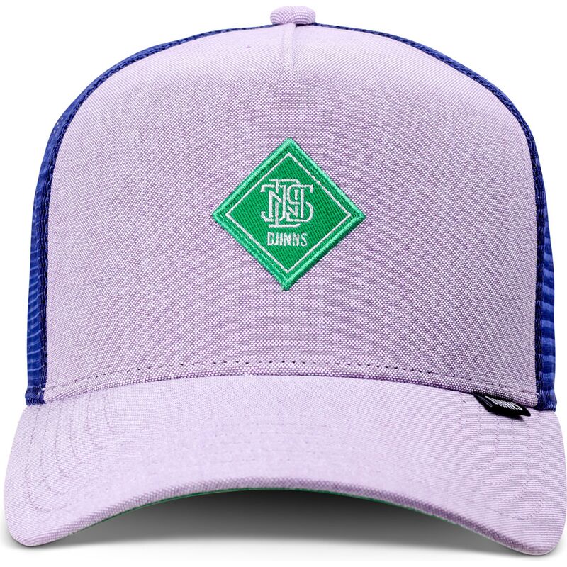 trucker-keps-lila-med-gron-logotyp-hft-oxfordcontra-fran-djinns