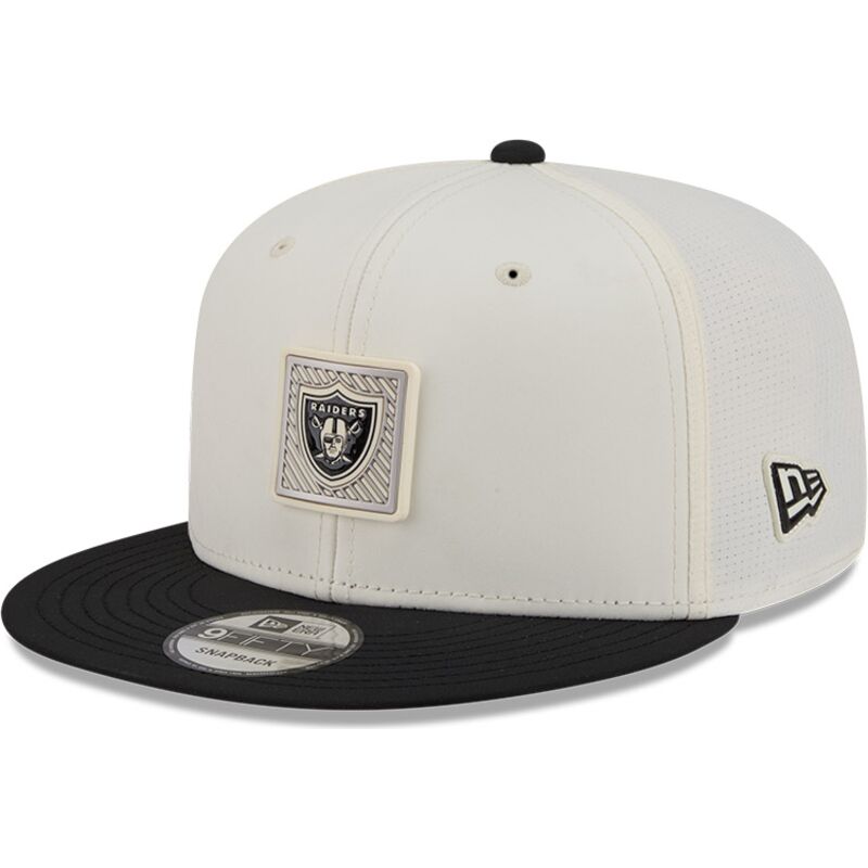 beige-och-svart-platt-keps-snapback-9fifty-training-pack-2026-fran-las-vegas-raiders-nfl-av-new-era