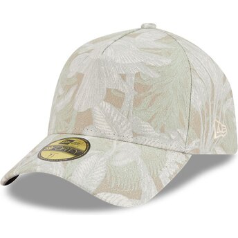 Böjd beige justerad keps 59FORTY A Frame Leafy Palm från New Era