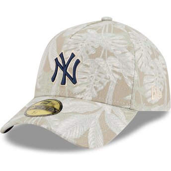 Böjd beige justerad keps 59FORTY A Frame Leafy Palm från New York Yankees MLB av New Era