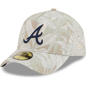 Böjd beige justerad keps 59FORTY A Frame Leafy Palm från Atlanta Braves MLB av New Era