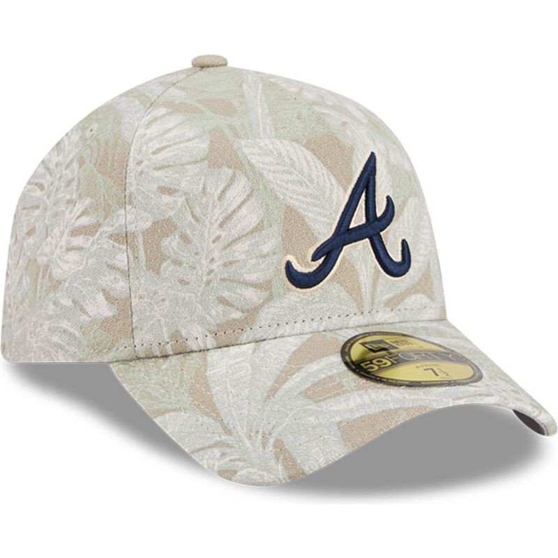 bojd-beige-justerad-keps-59forty-a-frame-leafy-palm-fran-atlanta-braves-mlb-av-new-era