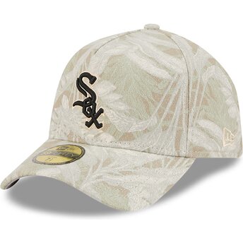 Böjd beige justerad keps 59FORTY A Frame Leafy Palm från Chicago White Sox MLB av New Era