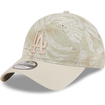 Böjd beige justerbar keps 9TWENTY Leafy Palm från Los Angeles Dodgers MLB av New Era