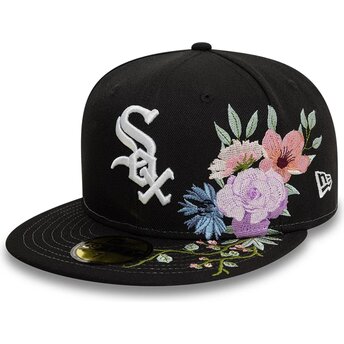 Svart platt keps justerad 59FIFTY Floral från Chicago White Sox MLB av New Era