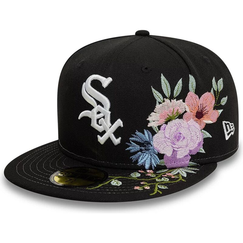 svart-platt-keps-justerad-59fifty-floral-fran-chicago-white-sox-mlb-av-new-era