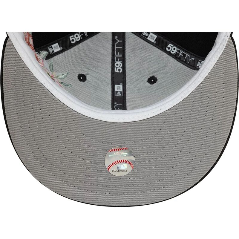 svart-platt-keps-justerad-59fifty-floral-fran-chicago-white-sox-mlb-av-new-era