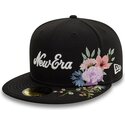 svart-platt-keps-justerad-59fifty-floral-emb-fran-new-era