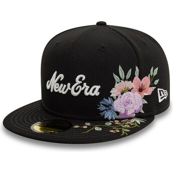 Svart platt keps justerad 59FIFTY Floral Emb från New Era