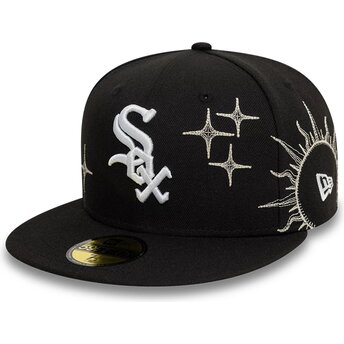 Svart platt keps justerad 59FIFTY Zodiac från Chicago White Sox MLB av New Era