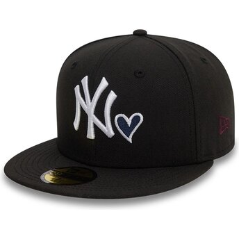 Svart platt keps justerad 59FIFTY Heart Icon från New...