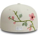 beige-platt-keps-justerad-59fifty-floral-fran-new-york-yankees-mlb-av-new-era
