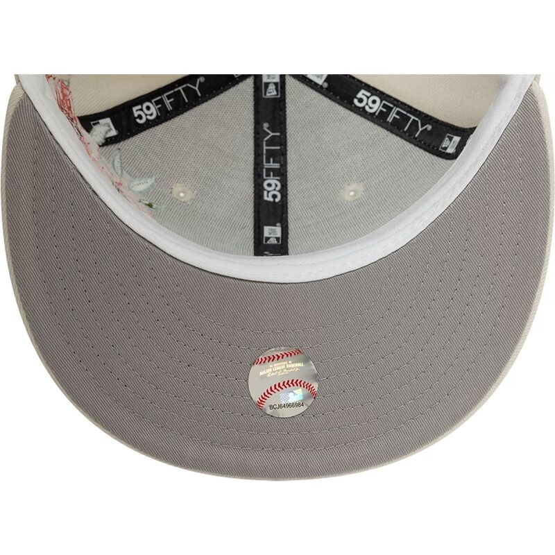beige-platt-keps-justerad-59fifty-floral-fran-new-york-yankees-mlb-av-new-era
