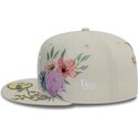 beige-platt-keps-justerad-59fifty-floral-fran-new-york-yankees-mlb-av-new-era