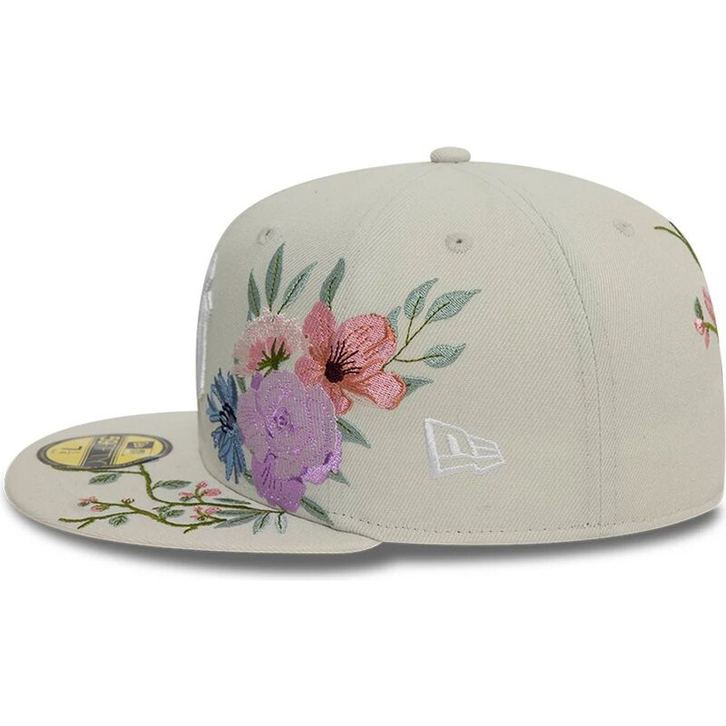 beige-platt-keps-justerad-59fifty-floral-fran-new-york-yankees-mlb-av-new-era