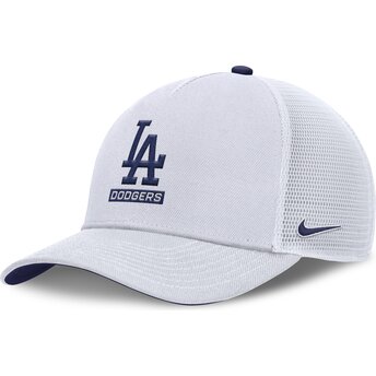Vit truckerkeps med blå logotyp Primetime Dri-Fit Rise Structured från Los Angeles Dodgers MLB av Nike