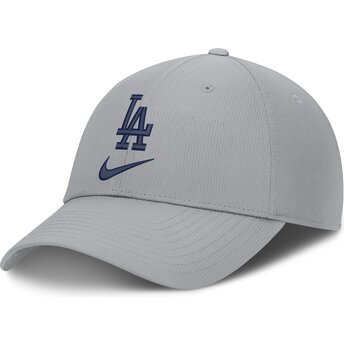 Grå böjd justerbar keps Primetime Club Structured UV Poly Ripstop från Los Angeles Dodgers MLB av Nike
