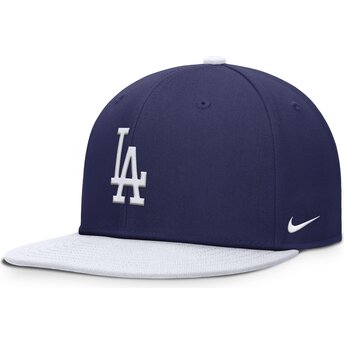 Blå och vit platt snapback-keps för barn Dri-Fit Pro Structured Square Bill från Los Angeles Dodgers MLB av Nike