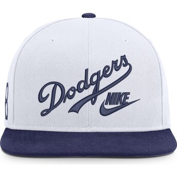 Vit och blå platt keps snapback Cooperstown Dri-Fit Pro Structured Square Bill från Los Angeles Dodgers MLB av Nike