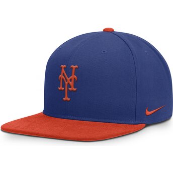 Blå och orange flerfärgad platt keps snapback Dri-Fit Pro Structured Square Bill från New York Mets MLB av Nike